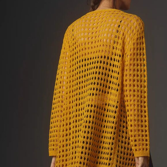 By Anthropologie Open-Weave Cardigan Sweater - Picture 4 of 5